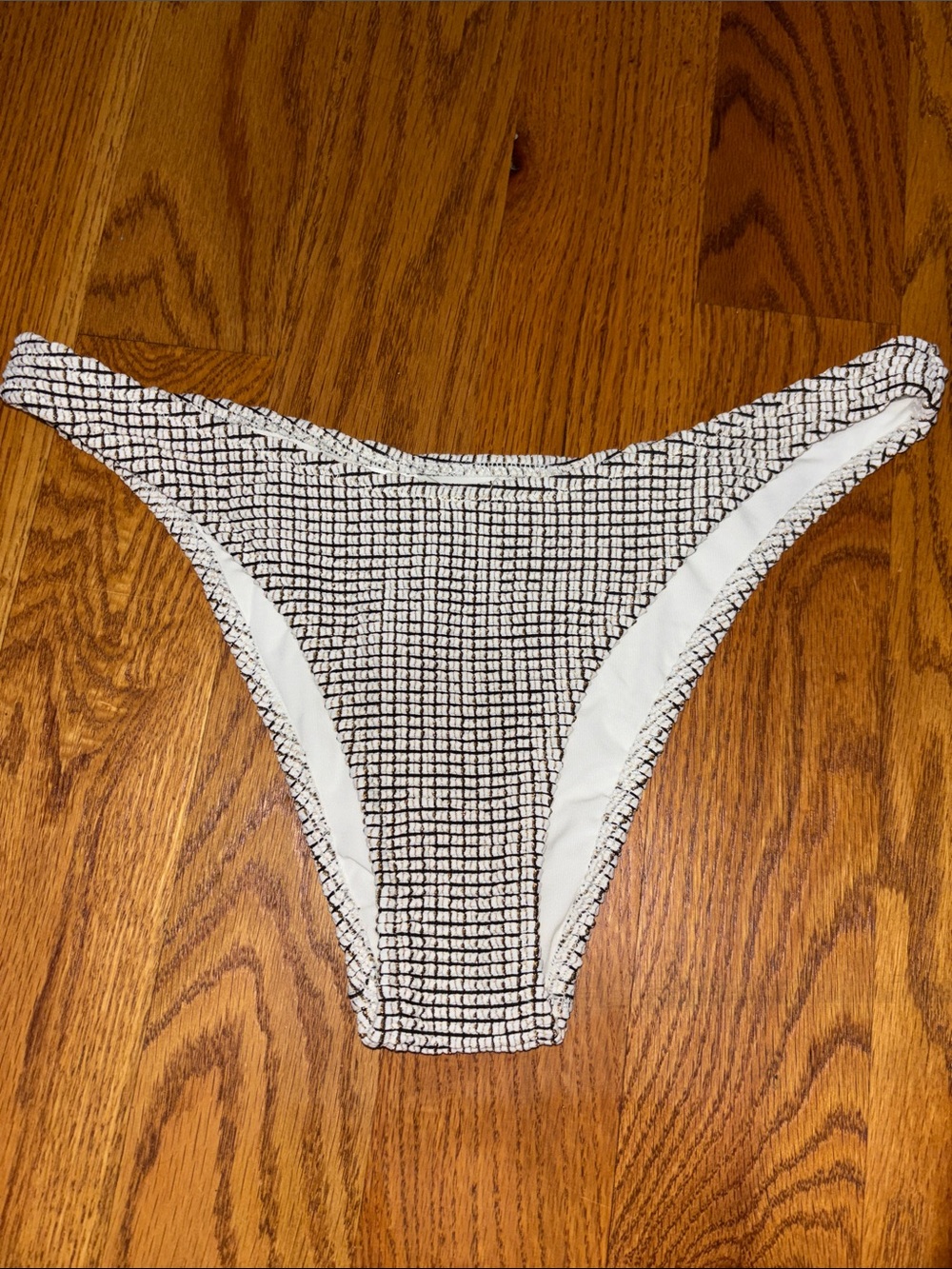 aerie Black and White Grid Bikini Bottom